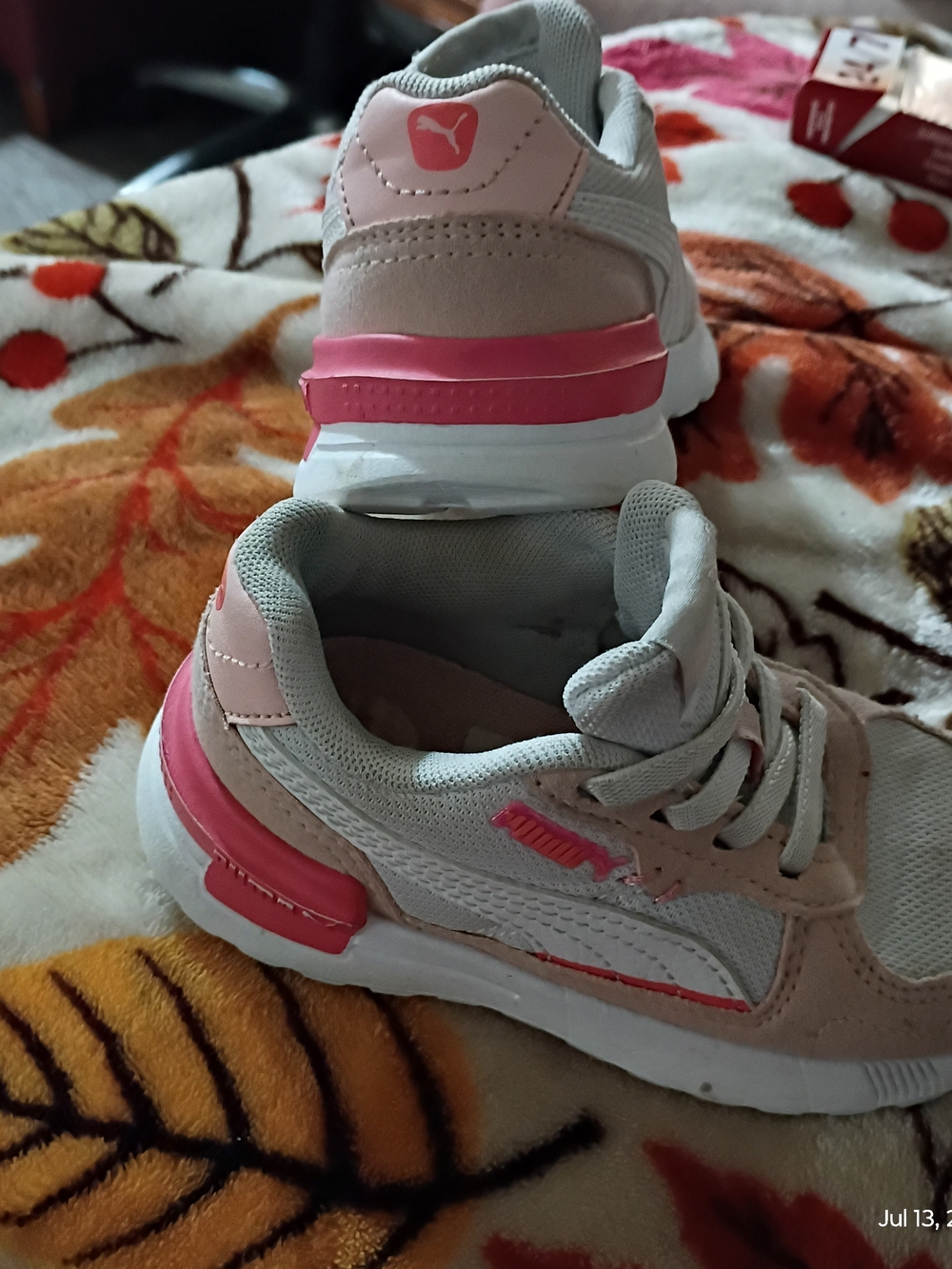 Puma Kids Pink and Gray Low-Top Sneakers